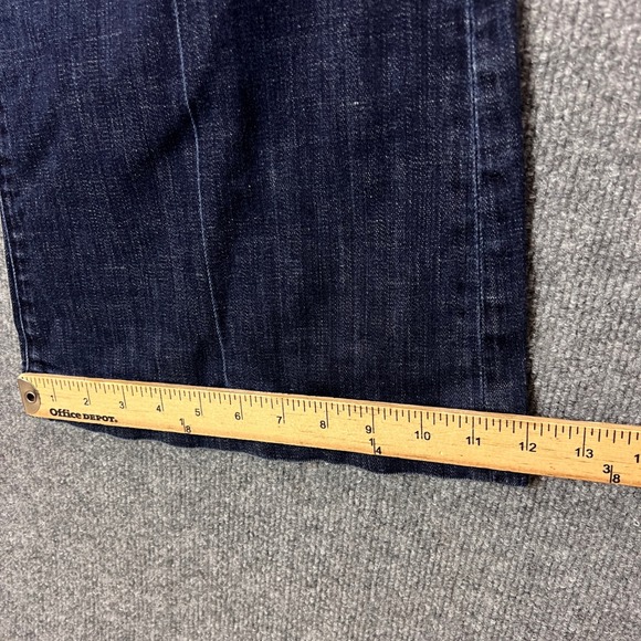 7 For All Mankind Buckle Back Women Flare Jeans Dark Wash Blue Denim  30 - Picture 6 of 10